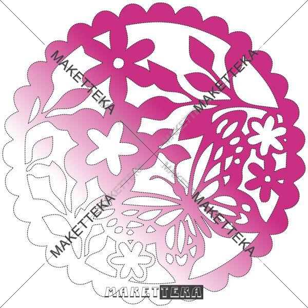 Декор "Подставка" круг, бабочка, Decor "Stand" circle, butterfly