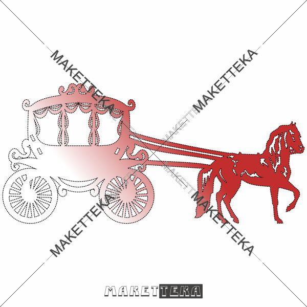 Декор "Карета, лошадь" Coach, horse