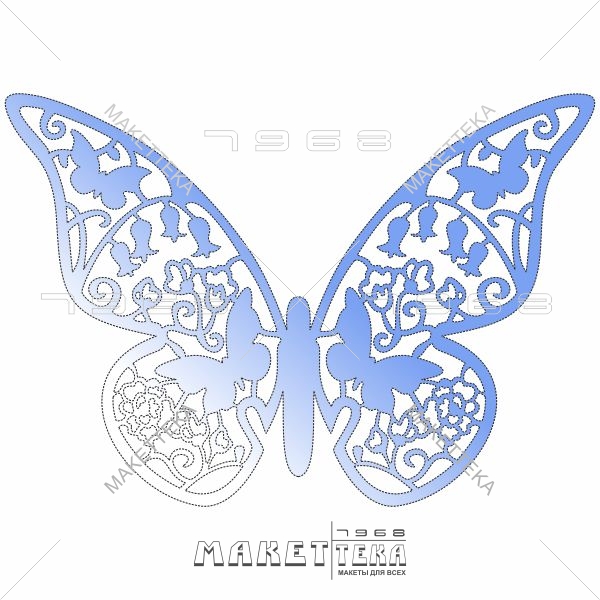 Бабочка, на бокал, из бумаги, Butterfly, on a glass, made of paper