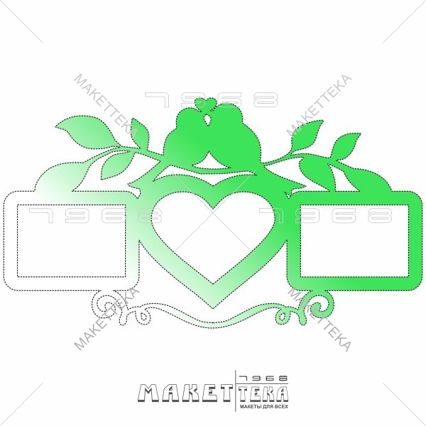 Фоторамка, рамка, птицы на ветке, сердце, Photo frame, frame, birds on a branch, heart