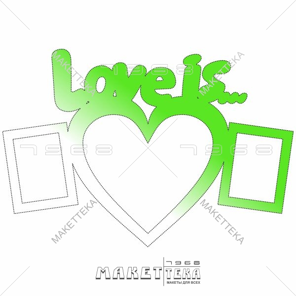 Фоторамка love is, сердце