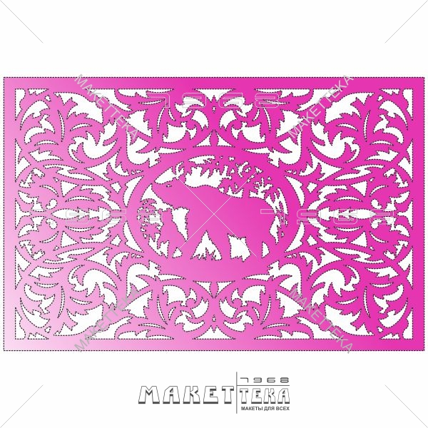 Медведь, узор, панно, ширма, перегородка, Bear, pattern, panel, screen, partition